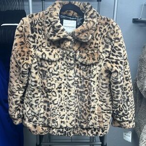 Urban Republic Girls Faux Fur Jaguar Print Coat.  NWT Sz 14/16